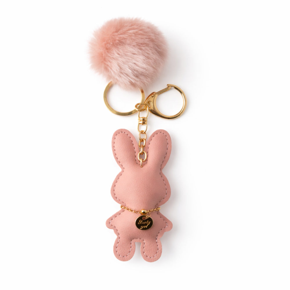 Hoppy Times Kids Easter Keyring PU - POM POM BUNNY